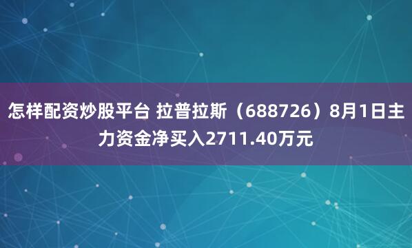 怎样配资炒股平台 拉普拉斯（688726）8月1日主力资金净买入2711.40万元
